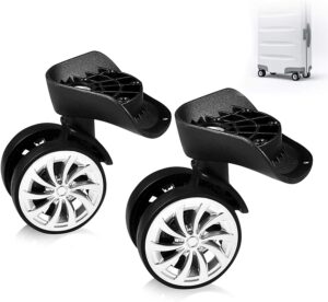 1pair luggage suitcase replacement wheels,swivel durable double row large wheel quiet suitcase wheels