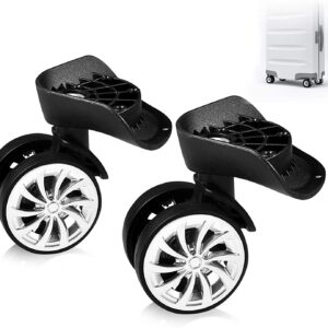 1Pair Luggage Suitcase Replacement Wheels,Swivel Durable Double Row Large Wheel Quiet Suitcase Wheels