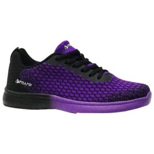 pyramid women's path lite seamless mesh bowling shoes - black/purple size 8
