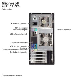 Dell Optiplex High Performance Desktop Computer Tower, Intel Quad Core i7 up to 3.8GHz, 16GB RAM, 512GB SSD, DVD, WiFi, VGA, DP, Windows 10 Pro 64 Bit-Multi-Language En/Sp/Fr(Renewed)