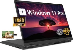 new lenovo flex 5 2-in-1 convertible business laptop,14” fhd touchscreen, amd ryzen 7 5700u, windows 11 pro,16gb ram 512gb ssd,32gb durlyfish usb card