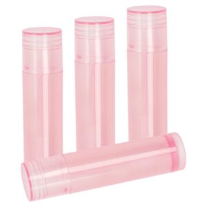 Mini Skater 20Pcs 3/16 Oz (5.5ml) Translucent Lipstick Cosmetic Empty Lip Gloss Lipstick Balm Tube With Caps Container Bottle For Lady Women Makeup Tool (Pink)