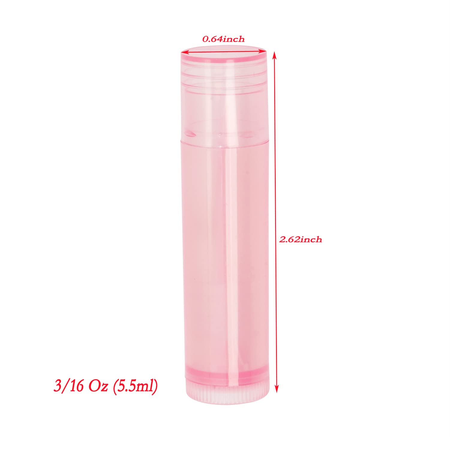 Mini Skater 20Pcs 3/16 Oz (5.5ml) Translucent Lipstick Cosmetic Empty Lip Gloss Lipstick Balm Tube With Caps Container Bottle For Lady Women Makeup Tool (Pink)