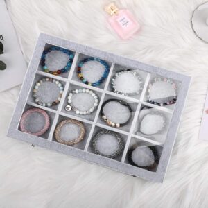 Emibele Clear Lid 12 Grids Bracelet Storage Box and Heat Initial Bracelets Bundle