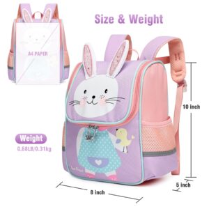 SUN EIGHT Toddler Backpack for Girls Lunch backpack Cute 3D Animal Waterproof Schoolbag School Bag for Baby Girl Boy 2-5 Years（Rabbit）