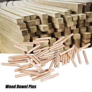 Entatial M8 Wooden Dowel Pins, Practice Fine Workmanship Wood Dowels Reliable Connection Solid Design for Household(M8*60(50PCS))