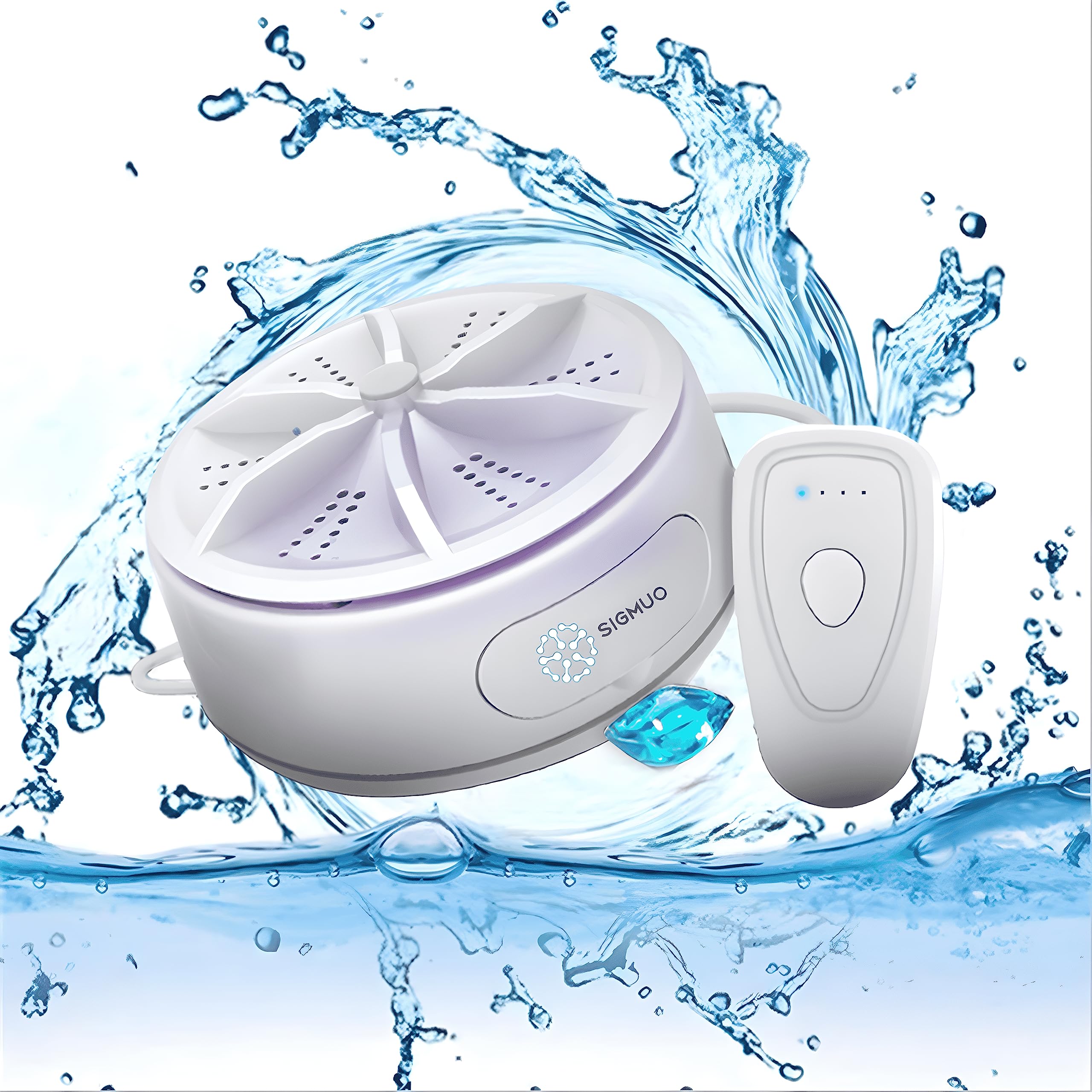 SIGMUO Sink Washing Machine | Mini Portable Washing Machine for Clothes and Dishes | 3 in 1 Portable Washer | For Traveling, Camping & Home | Ultrasonic Washer | USB Connector