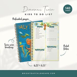 Bright Day Calendars Dino Train Kids Chore to Do List Daily Task Checklist Planner Time Management Notebook by Bright Day Cool Kids Room Non Dated Flex Cover Spiral Organizer 8.25 x 6.25