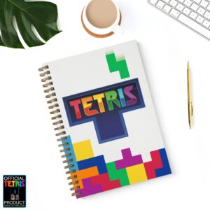 Tetris To Do List Daily Task Checklist Planner Time Management Notebook by Bright Day Non Dated Flex Cover Spiral Organizer 8.25 x 6.25