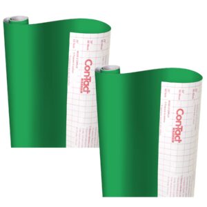 kittrich corporation creative adhesive covering, 18" x 16 ft, 2 rolls, kelly green 2 count