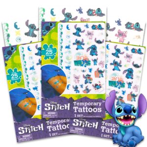 disney pixar stitch temporary tattoos for kids (3 pack)~ over 75 disney temporary tattoos from the pixar movie stitch | disney party favors for kids
