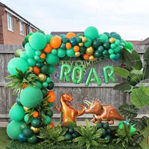 Dinosaur Balloon Garland Arch Kit Birthday Party Supplies Roar Foil For Boys Girls Decorations Green Kids Foil Jungle