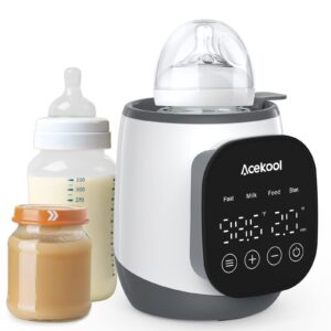fast baby bottle warmer, 7-in-1 bottle warmer for breastmilk and formula, food jars, breastmilk bags, fast heating & defrosting bpa-free with lcd display, timer, accurate temperature control
