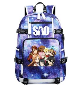 isaikoy anime sword art online backpack bookbag daypack school bag laptop shoulder bag m16