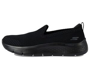skechers women's go walk flex-bright summer sneaker, black, 8