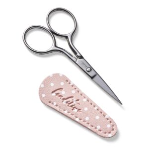 beaditive classic embroidery scissors with leather sheaths - sewing, embroidery, crafting - stainless steel pink