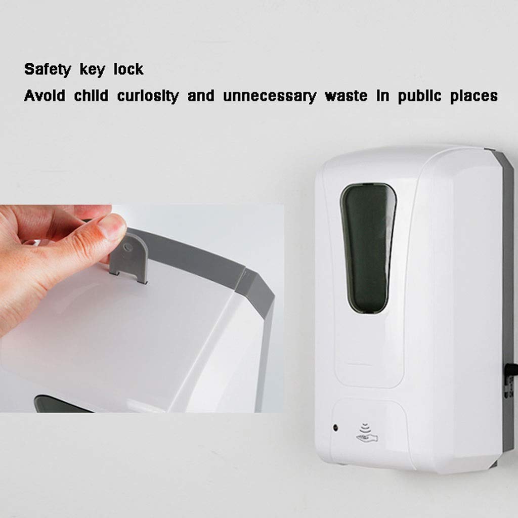 FKJLUN Hand Soap Dispenser Pump Hotel Automatic Sensor Soap Dispenser Wall-Mounted Punch-Free Bathroom Smart Foam Wash Mobile Phone Hand Sanitizer Box Hand Lotion Bottle for Bathroom (Color : B)