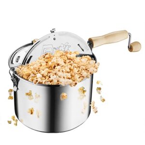 6251 original stainless steel stovetop popcorn popper - 6.5-quart - by great northern popcorn,silver,130857pcv