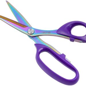 Ketuo Extra Sharp Sewing Scissors Heavy Duty Titanium Coating Forged Stainless Steel Multi-Purpose Shears for Fabric Leather, Dressmaking, Tailoring, Quilting, Home & Office, Art & School (10 Inch)