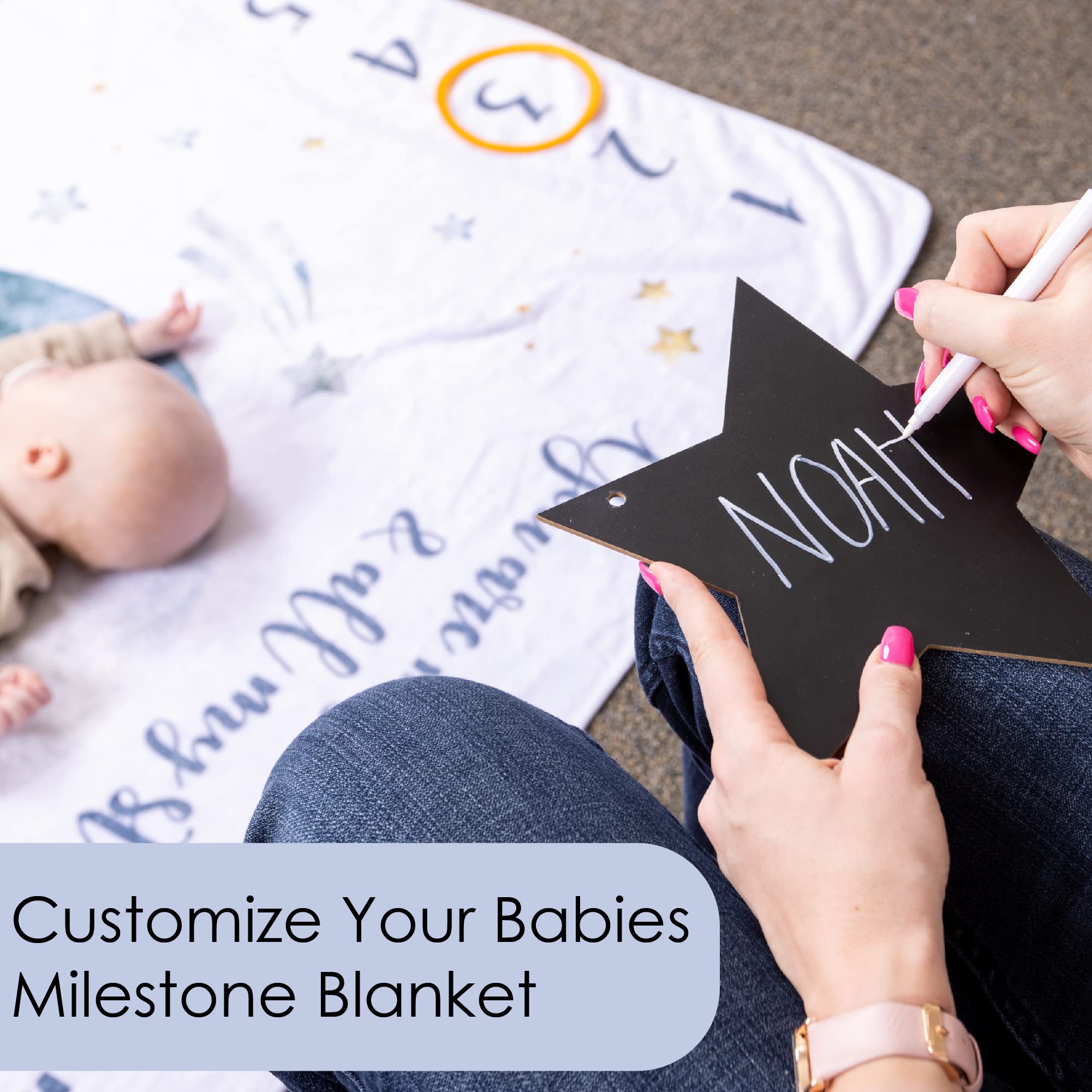 Hapinest Baby Boy Monthly Milestone Blanket - Gifts for Newborn to First Year Age and Growth Chart Photos Per Month