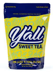 y'all sweet tea - pack of 10 perfect batch tea bags - one gallon size (caffeinated)