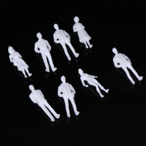 Painted People Figures Plastic Lifelike Models White Miniature Figurine People Scale Models 50pcs Different