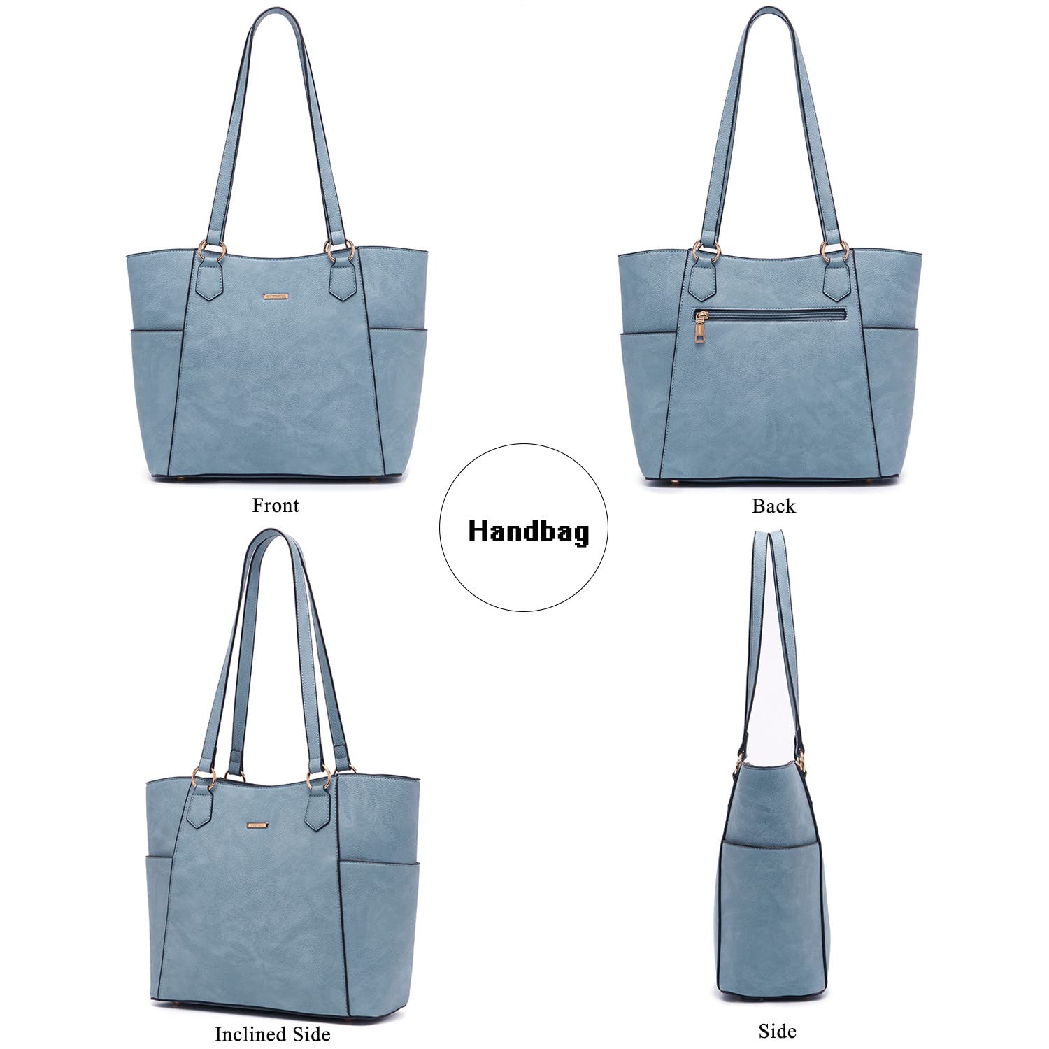 Tote Handbags for Women Purse and Wallet Set Large Shoulder Bags Crossbody Purses Satchel Light Blue