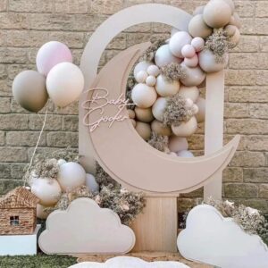 Fonder Mols Nude Balloon Garland Kit, 124pcs Double Stuffed Cream Peach Nude Balloons for For Gender Reveal Party, Birthday Party, Baby Shower, Bridal Shower, Girls' Party Decorations