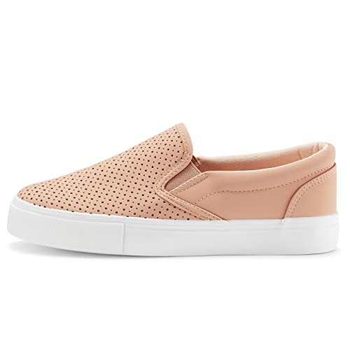 JENN ARDOR Women's Slip On Sneakers Trendy Casual Sneakers Stylish Comfortable Flat Shoes Low-top Sneakers Travel Walking Shoes for Women