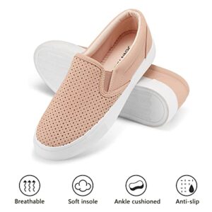 JENN ARDOR Women's Slip On Sneakers Trendy Casual Sneakers Stylish Comfortable Flat Shoes Low-top Sneakers Travel Walking Shoes for Women