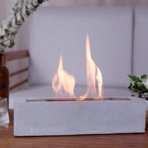 BRIAN & DANY Portable Tabletop Alcohol Fireplace Indoor/Outdoor - 15 x 3.3 x 8.5 Inch