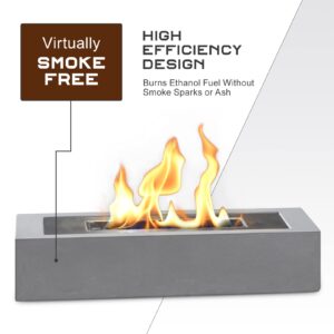 BRIAN & DANY Portable Tabletop Alcohol Fireplace Indoor/Outdoor - 15 x 3.3 x 8.5 Inch