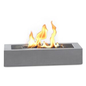 BRIAN & DANY Portable Tabletop Alcohol Fireplace Indoor/Outdoor - 15 x 3.3 x 8.5 Inch