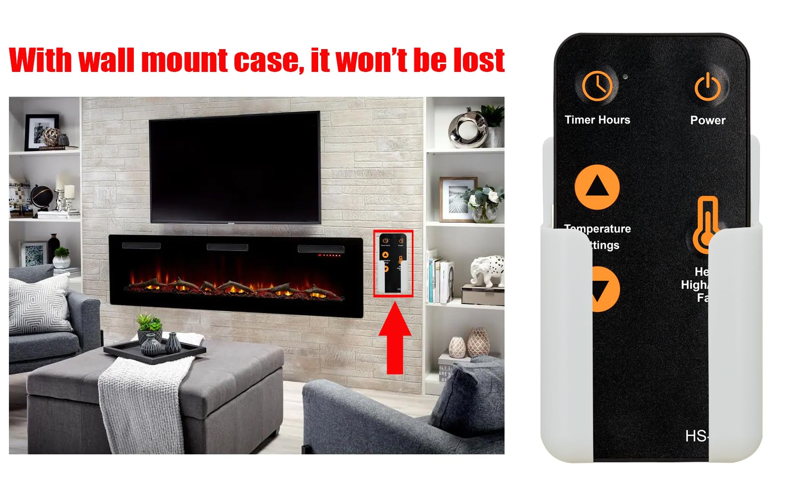 Compatible with Heat Surge Electric Fireplace Stove Heater Infrared Remote Control MV.3 Mini Glo Efficiency Standard Item # 30000769