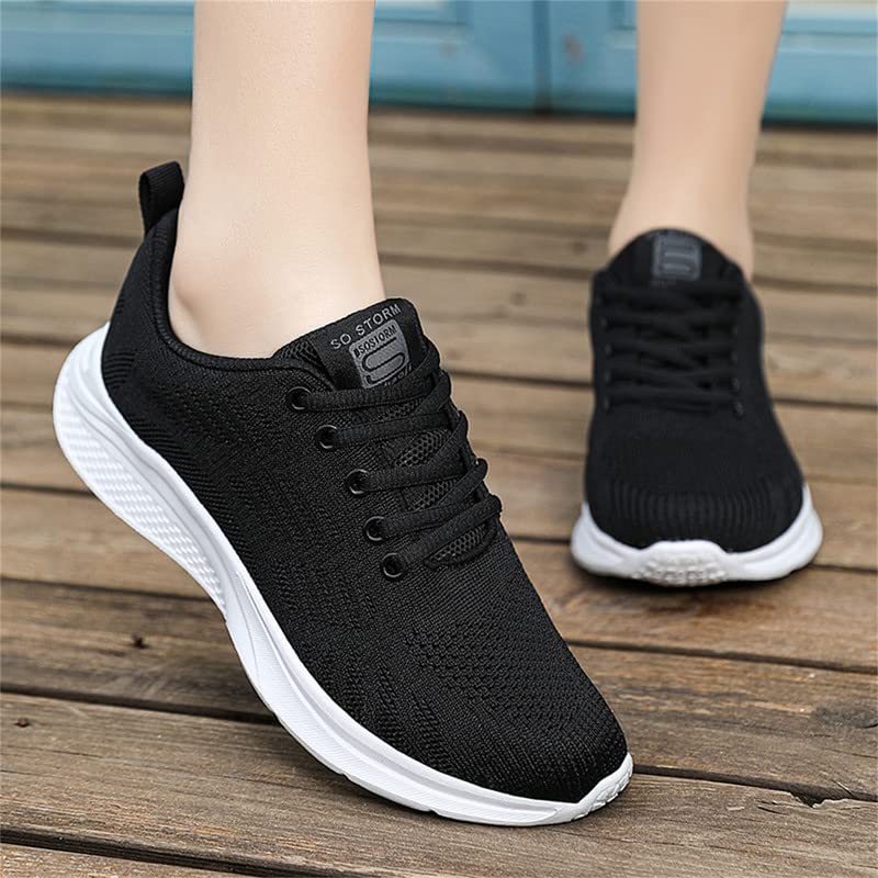 Tumuju Womens Running Shoes Walking Tennis Shoes Workout Lightweight Casual Sneakers for Gym Travel Work Memory Foam Fashion Shoes Black