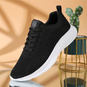 Tumuju Womens Running Shoes Walking Tennis Shoes Workout Lightweight Casual Sneakers for Gym Travel Work Memory Foam Fashion Shoes Black