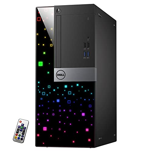 Dell Custom Built RGB Lights PC OptiPlex Mini Tower Computer Intel Core i5-6500 Quad-Core Processor 8GB RAM 512GB Solid State Storage (SSD) ~ Windows 10 ~ Wi-Fi ~ Keyboard & Mouse (Renewed)