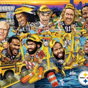 Baby Fanatic MasterPieces 500 Piece Sports Jigsaw Puzzle for Adults - NFL Pittsburgh Steelers All-Time Greats - 15x21
