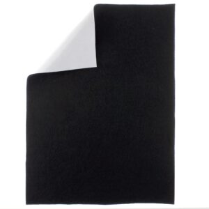 hbc merino wool blend felt crafting sheets adhesive backed (8 5/8" x 11 5/8") - black