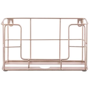 MyGift Wall Mountable Copper Tone Metal Wire Dispenser for Z-Fold, C-Fold and Trifold Paper Towels, Tabletop or Hanging Folded Disposable Hand Towel Tray Holder Rack