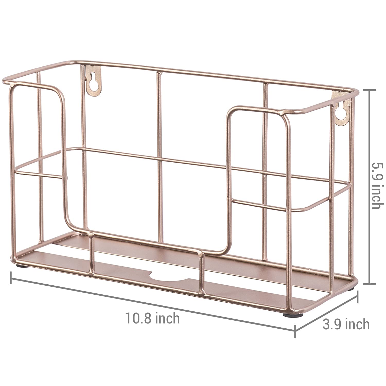 MyGift Wall Mountable Copper Tone Metal Wire Dispenser for Z-Fold, C-Fold and Trifold Paper Towels, Tabletop or Hanging Folded Disposable Hand Towel Tray Holder Rack
