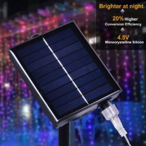 XINXIANLIAN 300 LED Solar Curtain Lights Outdoor Indoor Solar Christmas Lights Fairy Window Lights Waterproof, Twinkle Lights 8 Modes Christmas Decoration for Home Patio (Multi-Colored)