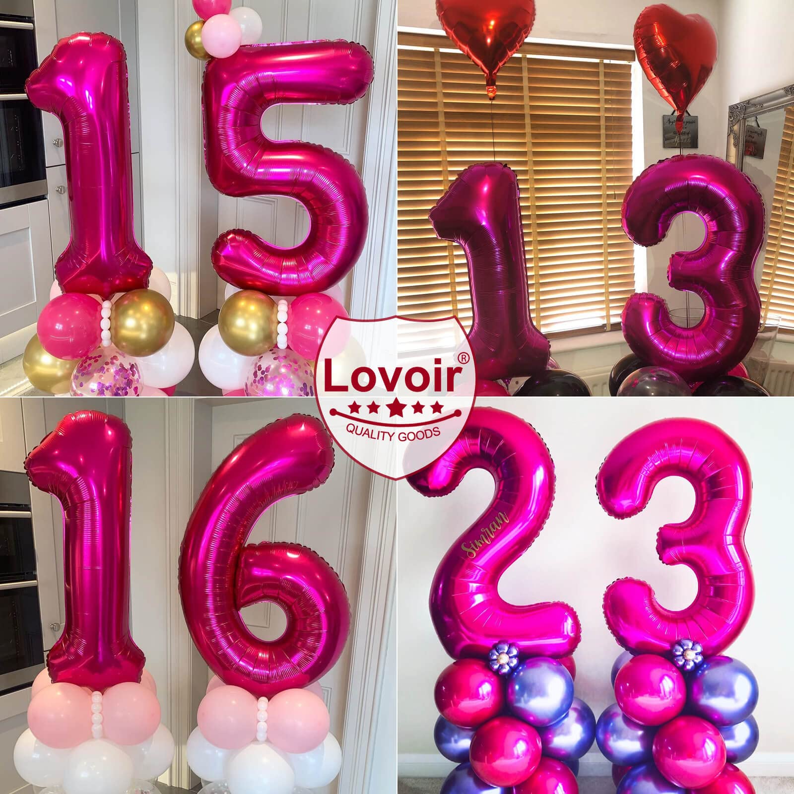 40 Inch Hot Pink Number 4 Balloon Large Size Jumbo Digit Mylar Foil Helium Bright Pink Balloons for Birthday Party Celebration Decorations Graduations Anniversary Baby Shower Photo Shoot