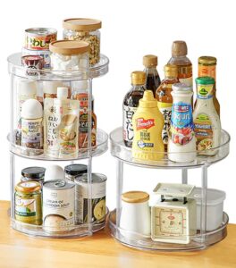 artchros 3 tier lazy susan turntable organizer rotating plate spice rack standing kitchen rack - 9.25 inch