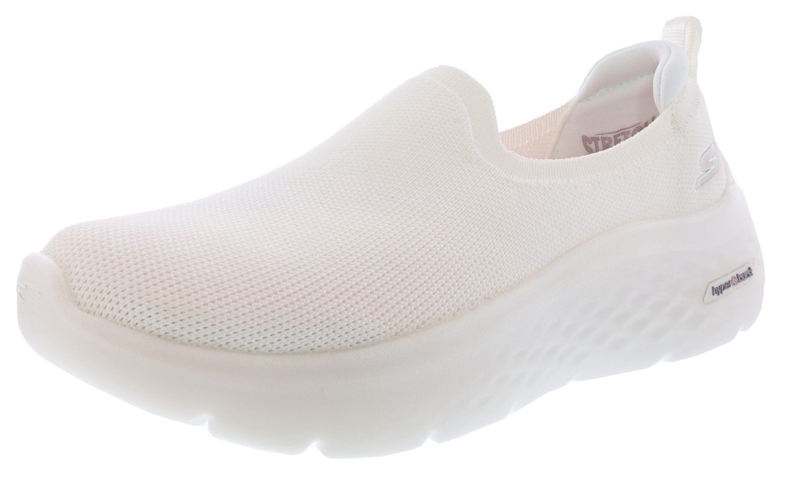 Skechers Women's Gowalk Hyper Burst Grand Smile Slip On Sneaker, White, 9