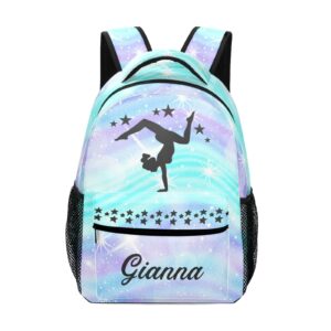 gymnastic purple blue personalized school backpack bags kids backpack for teen boys girls travel backpack