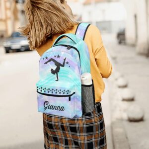 Gymnastic Purple Blue Personalized School Backpack Bags Kids Backpack for Teen Boys Girls Travel Backpack