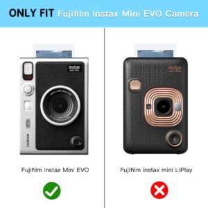 Fintie Protective Clear Case for Fujifilm Instax Mini EVO Camera - Crystal Hard PVC Cover with Removable Shoulder Strap, Clear