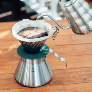 HARIO O-VDM-02-HSV V60 Metal Dripper, For 1 to 4 Cups, Silver, Made in Japan