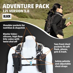 M Orange Mud Adventure Pack 12L, Black 3.0, with TPH